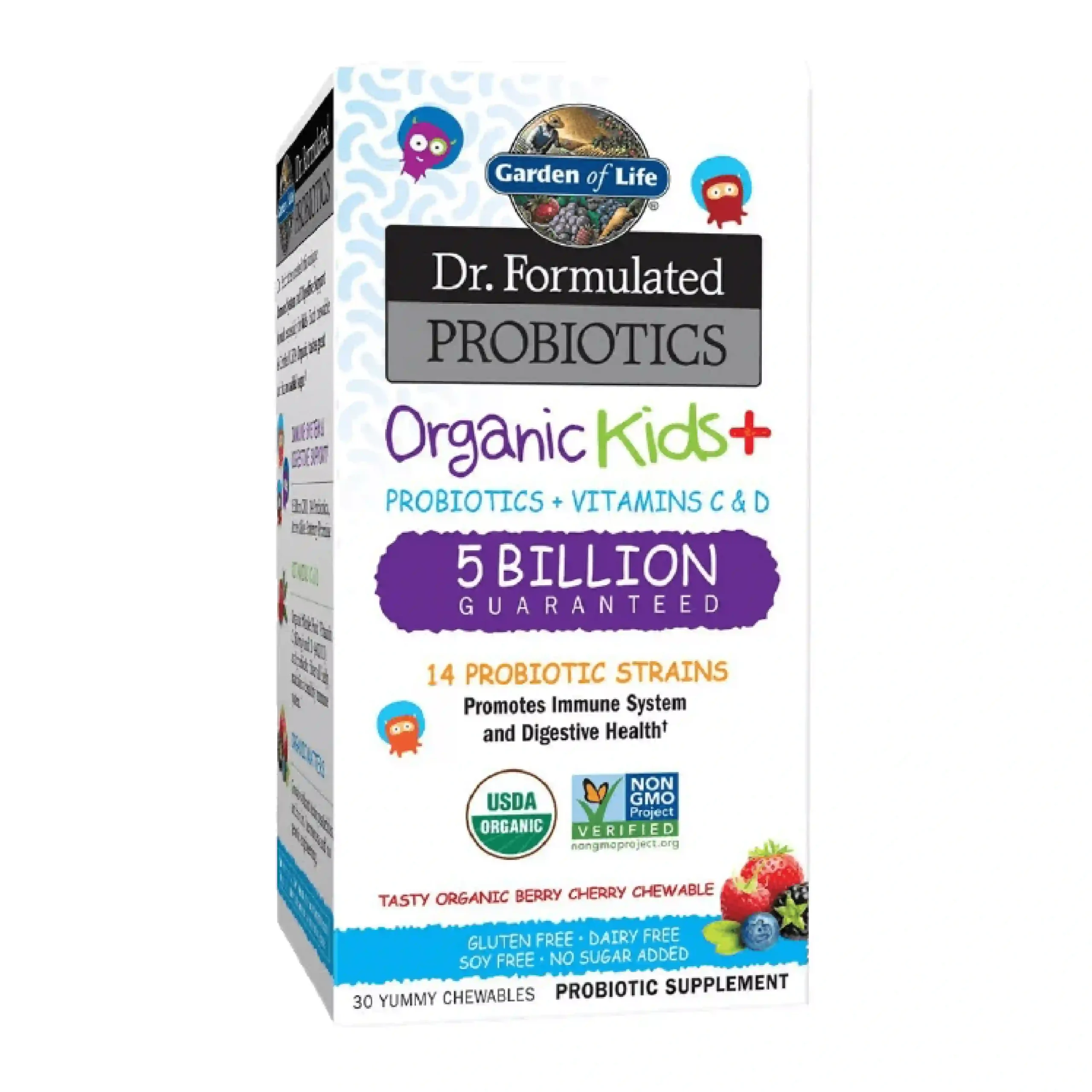 Garden of Life Dr. Formulated Probiotics Organic Kids Plus 5 billion - Cooler Berry Cherry 30 Chewables