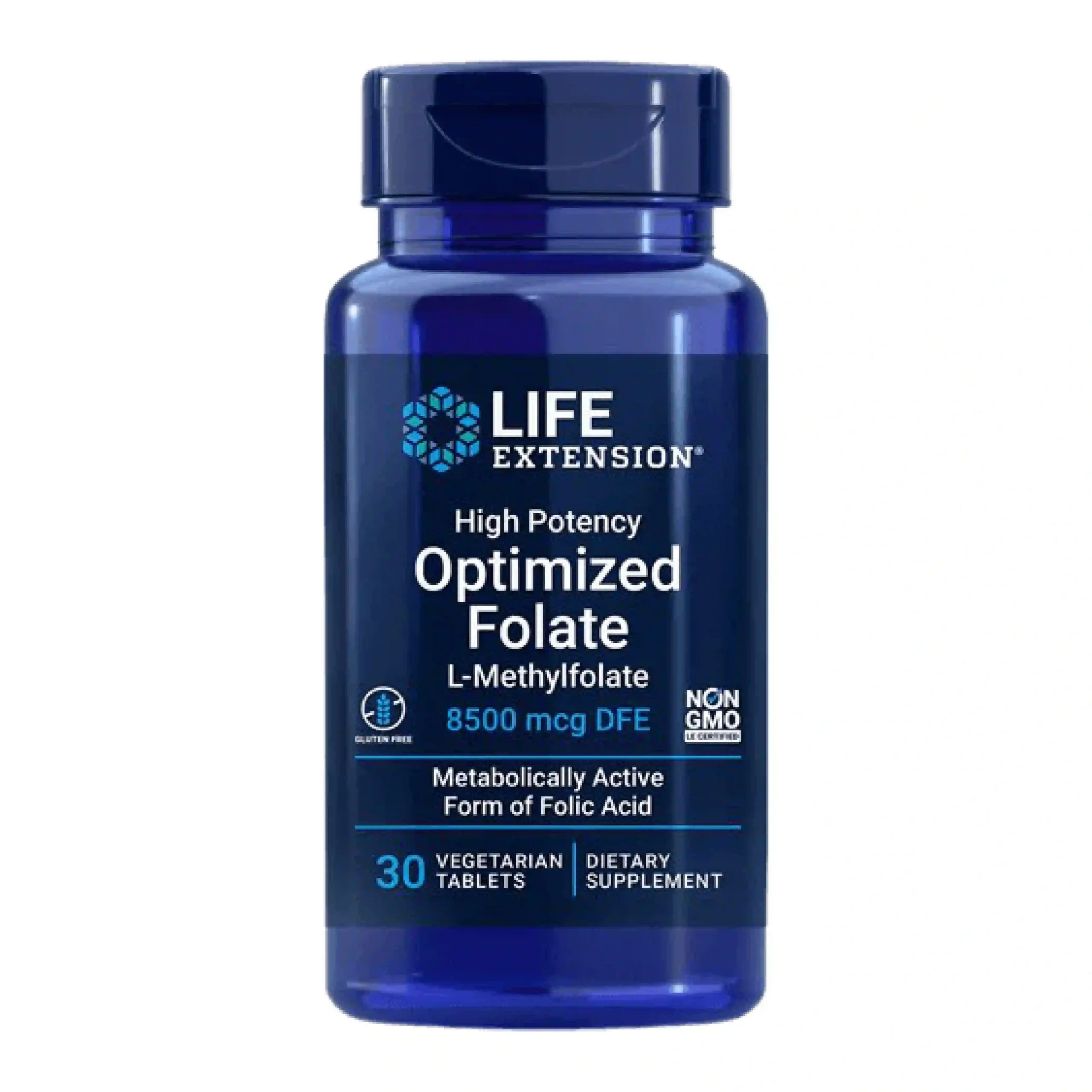 Life Extension, High Potency Optimized Folate 8500 mcg 30 veg Tablets