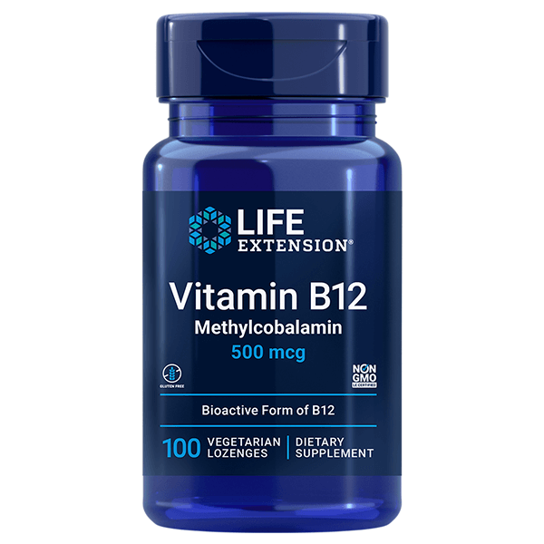 Life Extension Vitamin B12 1 mg 60 Lozenges Happy Steppy