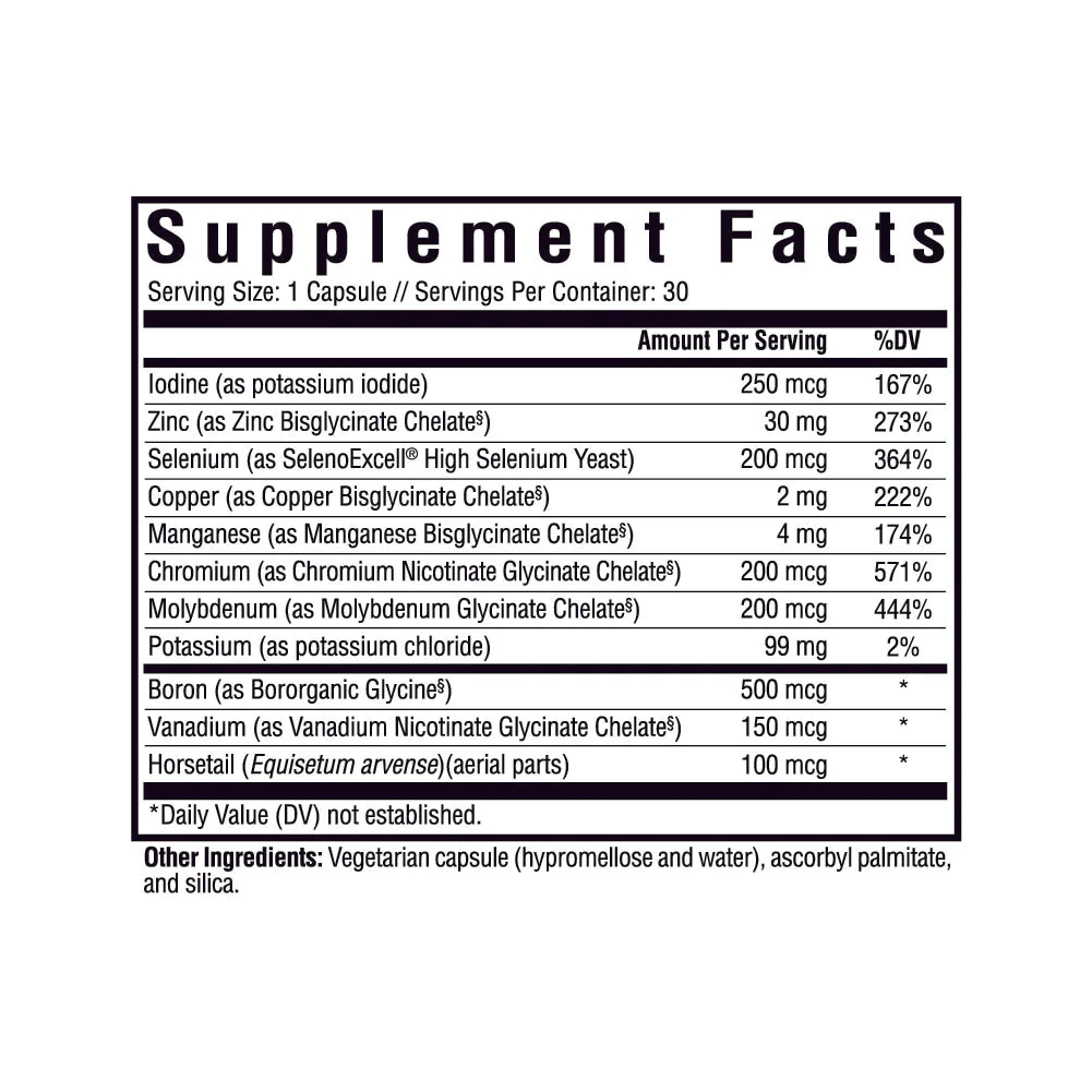 Trace Minerals Complex 30 Capsules Happy Steppy