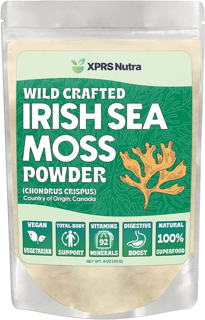 XPRS Nutra Irish Sea Moss Powder (Chondracanthus Chamissoi) 4oz Happy