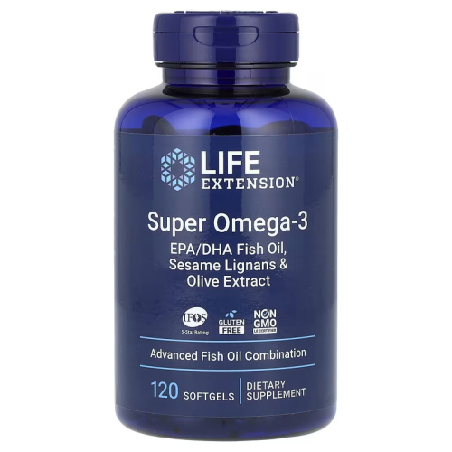 Life Extension, Super Omega-3, EPADHA Fish Oil, Sesame Lignans & Olive Extract, 120 Softgels