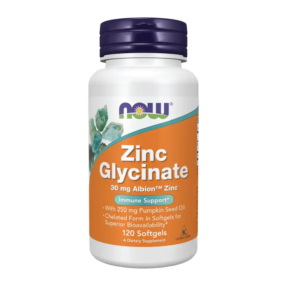 NOW Zinc Glycinate 30 mg 120 Softgels