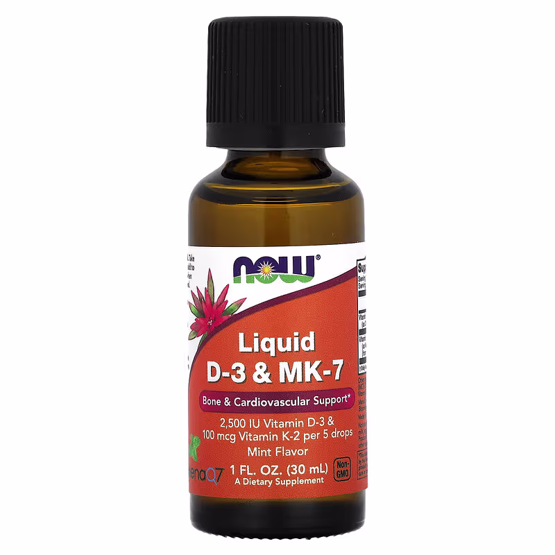NOW Liquid D-3 & MK-7, 1 fl oz (30 ml)