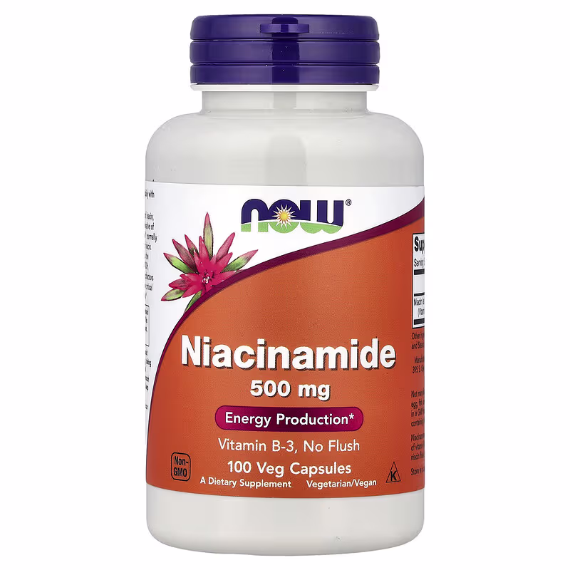NOW Niacinamide, 500 mg, 100 Veg Capsules