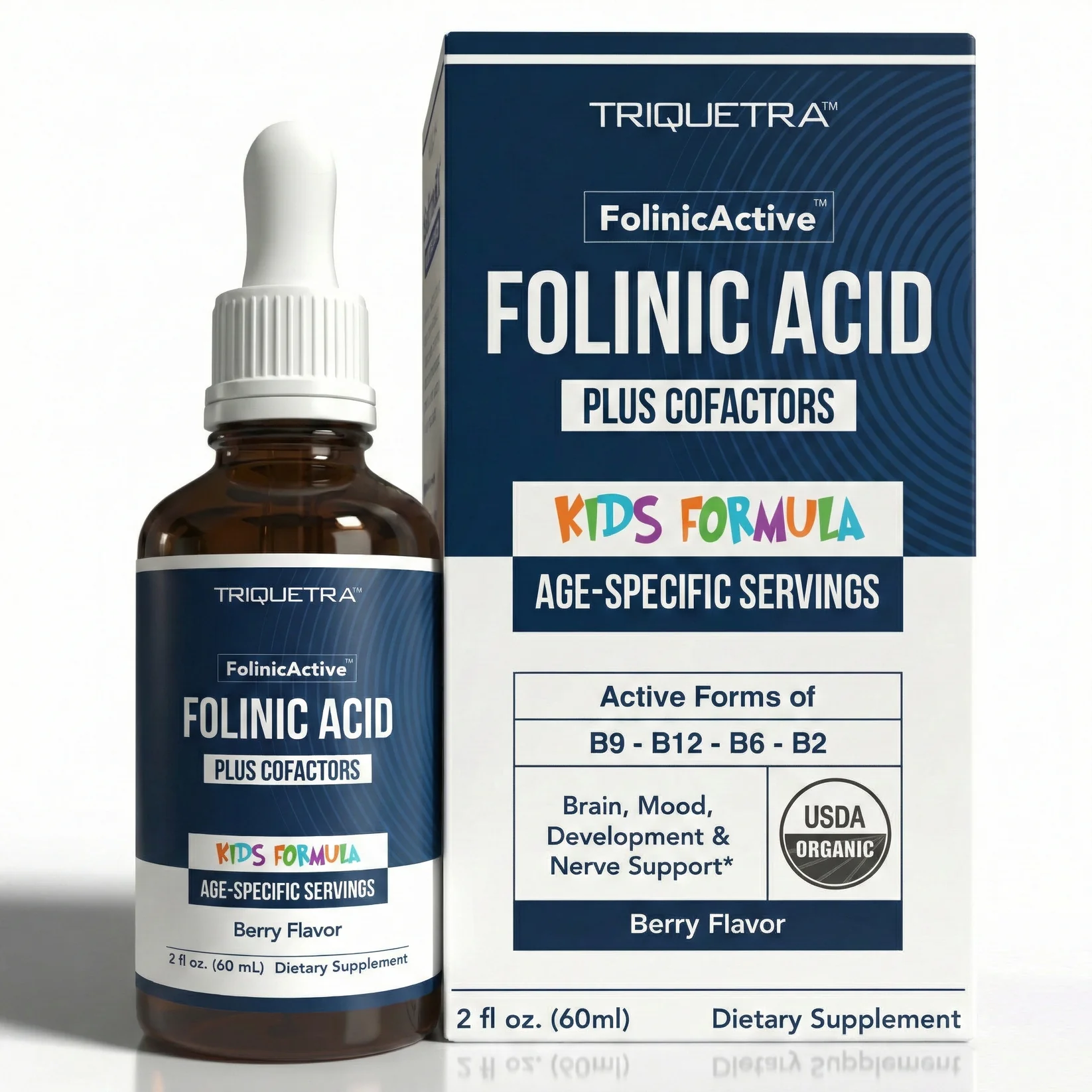 Triquetra FolinicActive™ Kids Folinic Acid + B12 Drops, 2 FL Oz